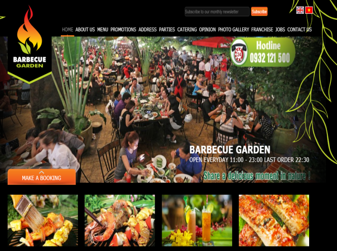 Thiết kế website - Barbecue Garden