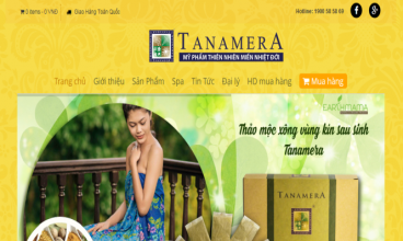 Thiết kế website - Mỹ phẩm Tanamera