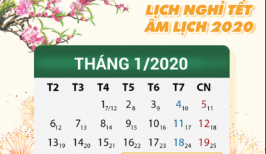 Thông báo nghỉ Tết Nguyên Đán Canh Tý 2020